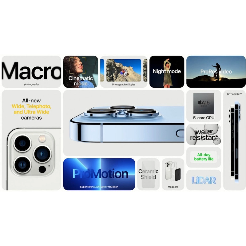 گوشی موبایل اپل آیفون مدل iPhone 13 Pro Max CH دو سیم کارت ظرفیت 256 گیگابایت و رم 6 گیگابایت - نات اکتیو