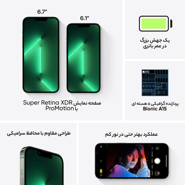 گوشی موبایل اپل آیفون مدل iPhone 13 Pro Max CH دو سیم کارت ظرفیت 256 گیگابایت و رم 6 گیگابایت - نات اکتیو