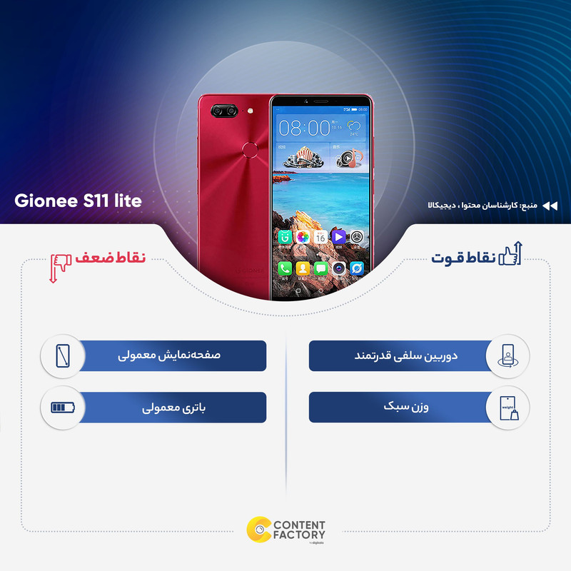 گوشی موبایل جیونی مدل S11 lite دو سیم کارت ظرفیت 64 گیگابایت و رم 4 گیگابایت