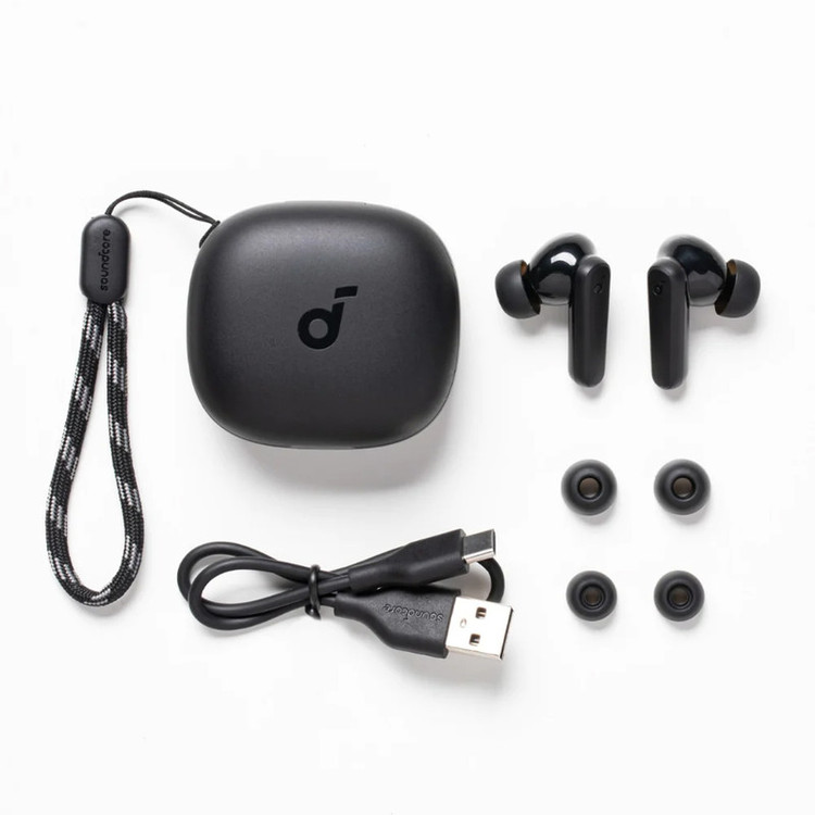 هدفون بلوتوثی انکر مدل SoundCore R50i A3949 بدون قابلیت نویز کنسلینگ، درگاه شارژ USB Type-C، دارای فناوری AI-Enhanced Calls برای کاهش نویز و بهبود مکالمات، مقاوم در برابر رطوبت و عرق