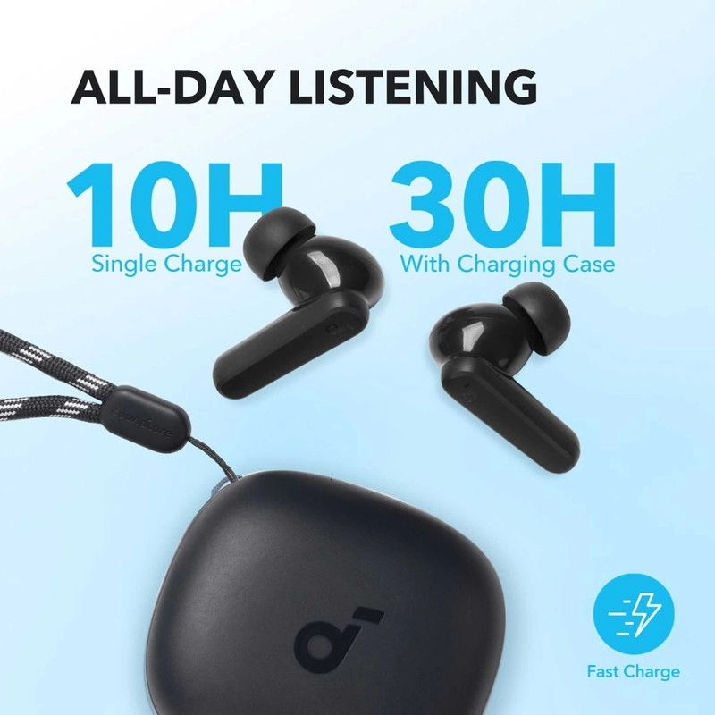 هدفون بلوتوثی انکر مدل SoundCore R50i A3949 بدون قابلیت نویز کنسلینگ، درگاه شارژ USB Type-C، دارای فناوری AI-Enhanced Calls برای کاهش نویز و بهبود مکالمات، مقاوم در برابر رطوبت و عرق