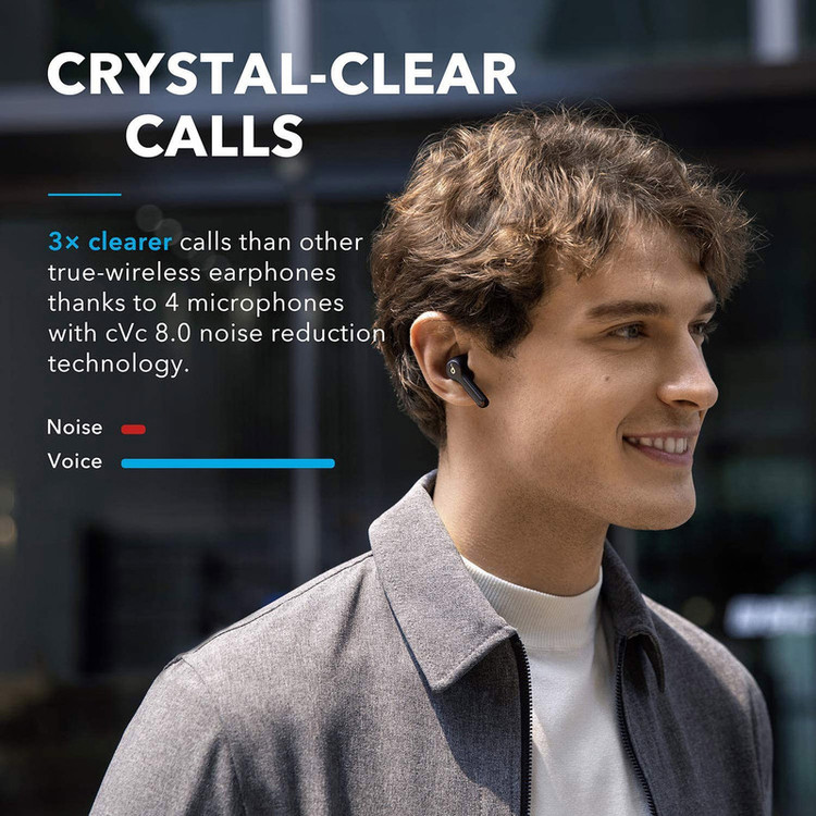 هدفون بلوتوثی انکر مدل SoundCore Liberty Air 2 بدون قابلیت نویز کنسلینگ، درگاه شارژ USB Type-C، دارای کنترل لمسی، مقاوم در برابر رطوبت و عرق
