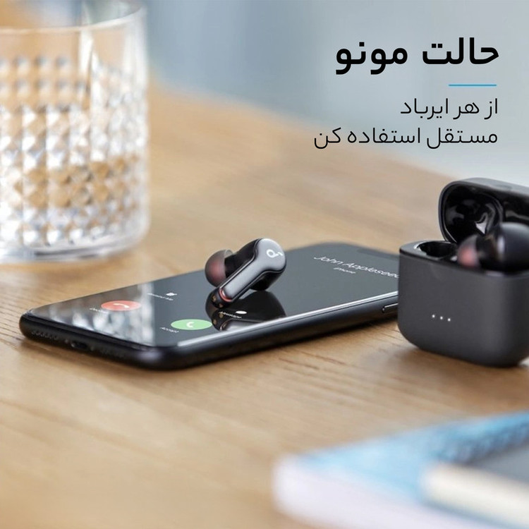 هدفون بلوتوثی انکر مدل SoundCore Liberty Air 2 بدون قابلیت نویز کنسلینگ، درگاه شارژ USB Type-C، دارای کنترل لمسی، مقاوم در برابر رطوبت و عرق
