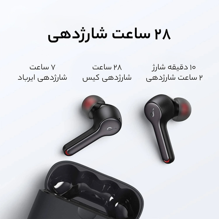 هدفون بلوتوثی انکر مدل SoundCore Liberty Air 2 بدون قابلیت نویز کنسلینگ، درگاه شارژ USB Type-C، دارای کنترل لمسی، مقاوم در برابر رطوبت و عرق