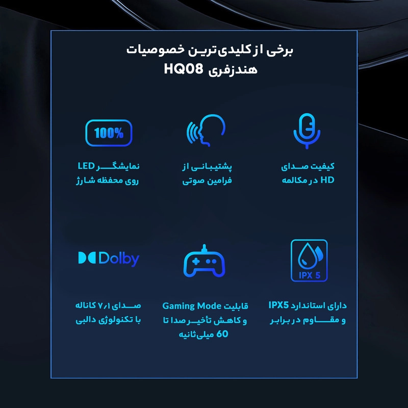 هندزفری بلوتوثی گیمینگ لنوو مدل HQ08