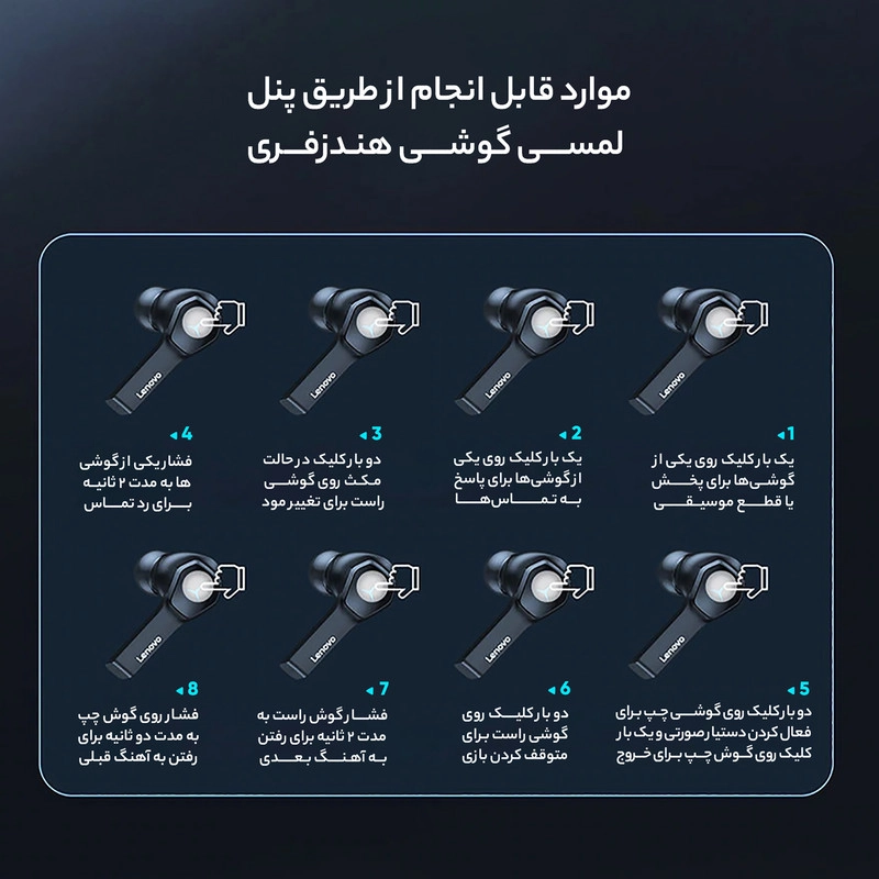 هندزفری بلوتوثی گیمینگ لنوو مدل HQ08