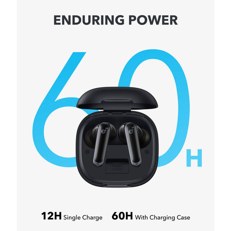 هدفون بلوتوثی انکر مدل Soundcore P40i با نویز کنسلینگ فعال (ANC)، نویز کنسلینگ (ENC)، درگاه شارژ USB Type-C، دارای 6 میکروفون داخلی با بهرهگیری از هوش مصنوعی، پشتیبانی از فرمان لمسی، مقاوم در برابر آب