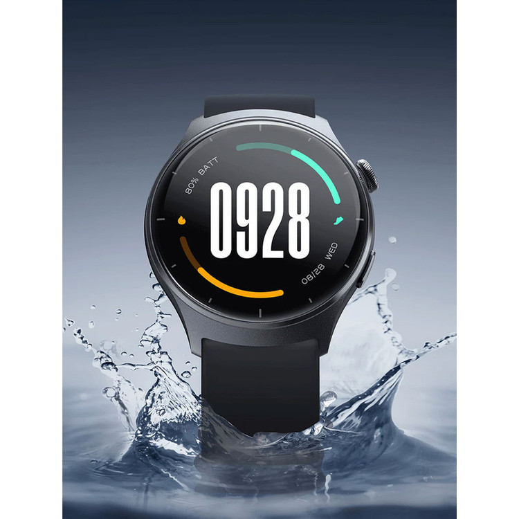 ساعت هوشمند میبرو مدل Watch Lite 3 مناسب برای ورزش، روزمره، رسمی، دارای قابلیتهای صفحه نمایش رنگی و لمسی، قابلیت مکالمه از طریق بلوتوث، بند چرم، فرم صفحه دایره