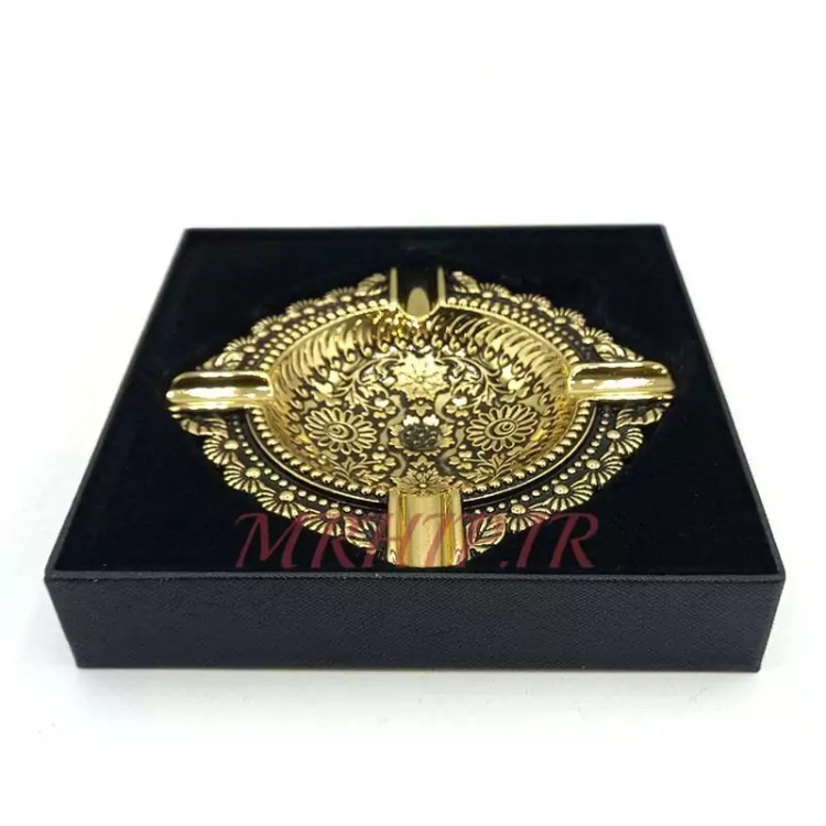 زیرسیگاری مدل زورو طلایی طرح گل کد a220034