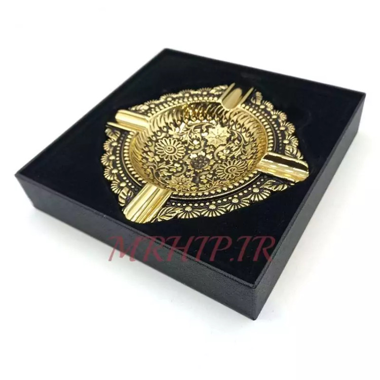 زیرسیگاری مدل زورو طلایی طرح گل کد a220034