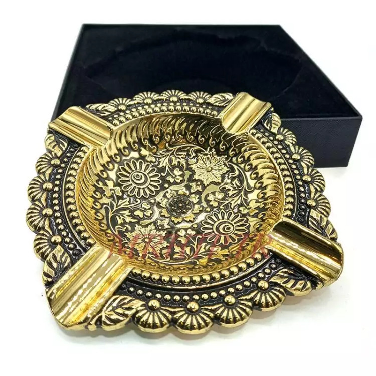 زیرسیگاری مدل زورو طلایی طرح گل کد a220034