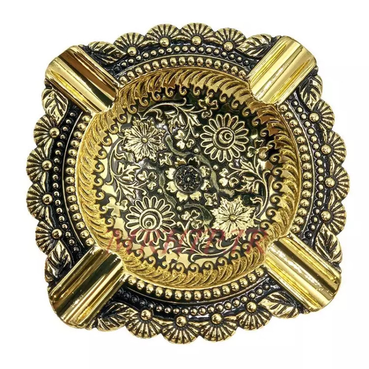 زیرسیگاری مدل زورو طلایی طرح گل کد a220034