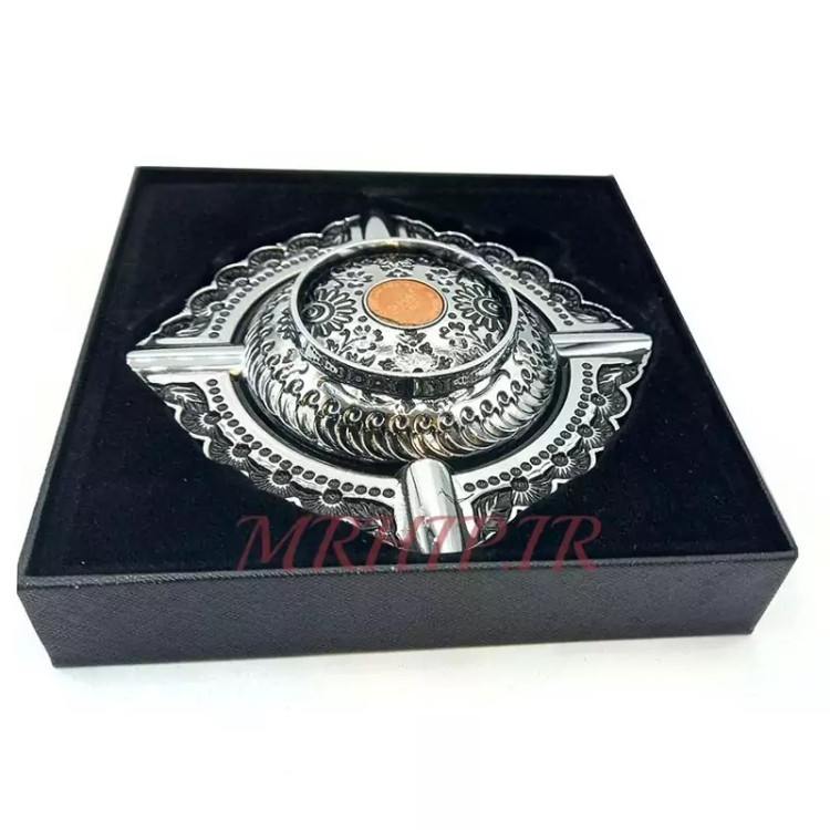زیرسیگاری مدل زورو نقره ای طرح گل کد a220033