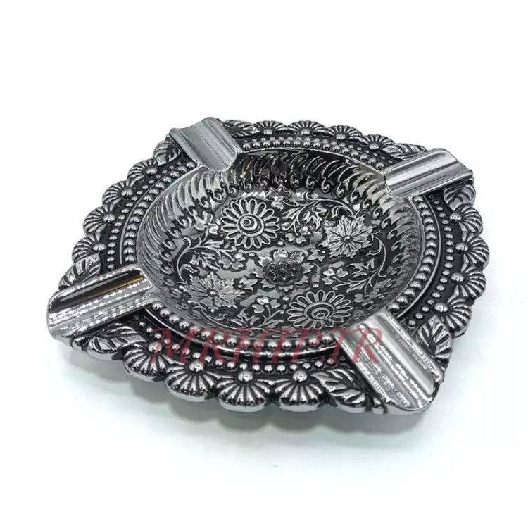 زیرسیگاری مدل زورو نقره ای طرح گل کد a220033