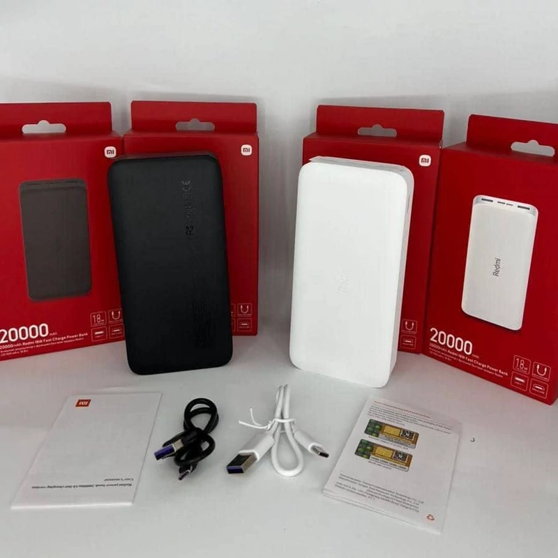 پاوربانک شیائومی20 هزار واقعی سه سر فست شارژ (Xiaomi) مدل Redmi با ظرفیت 20000mAh