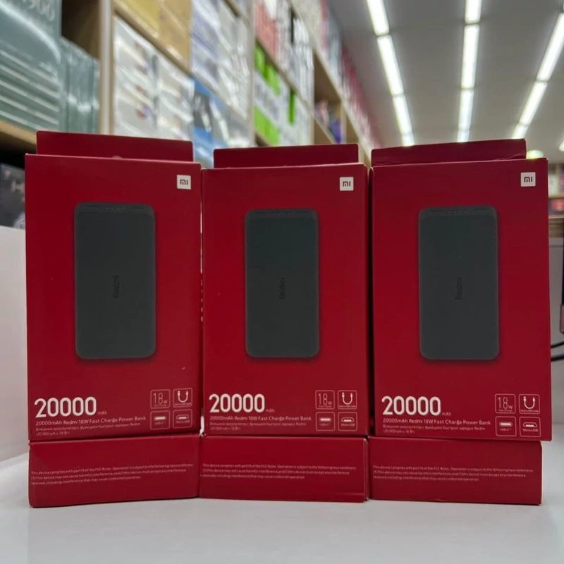 پاوربانک شیائومی20 هزار واقعی سه سر فست شارژ (Xiaomi) مدل Redmi با ظرفیت 20000mAh