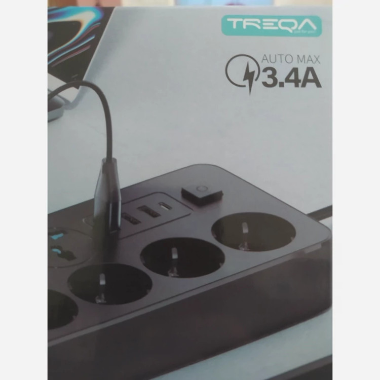سه راهی چند راهی سیار برق پورت USB شارژ، TREQA PL-510 برند معتبر کیفیت عالی