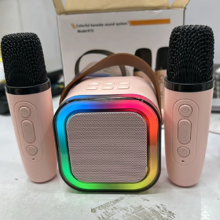 اسپیکر RGB مدل K12 دو میکروفن با حالت تغییر صدا