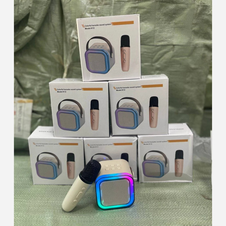 اسپیکر RGB مدل K12 با میکروفن با کیفیت وایرلس و حالت تغییر صدا