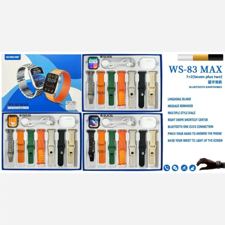 ساعت هوشمند و ایرپاد WS-83 MAX هفت بند
