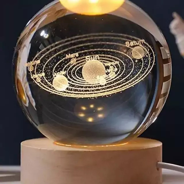 چراغ رومیزی مدل گوی کریستال 10 طرح متنوع