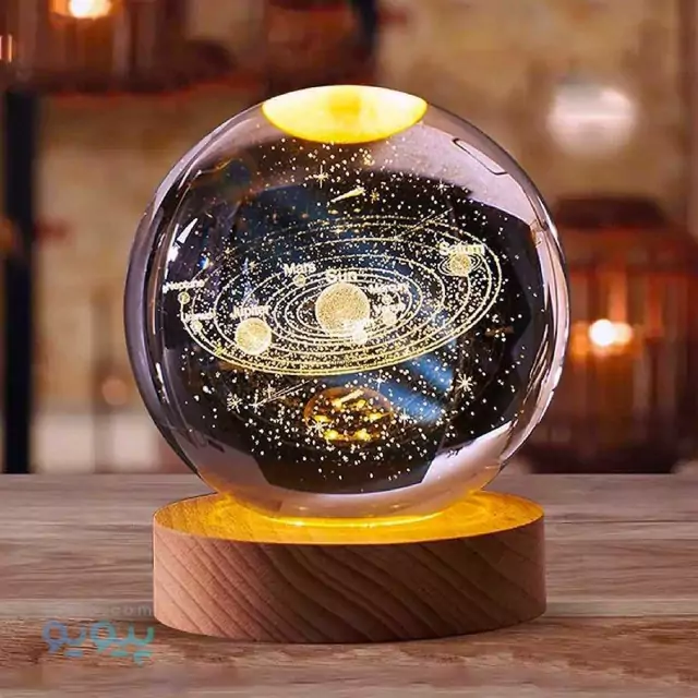 چراغ رومیزی مدل گوی کریستال 10 طرح متنوع