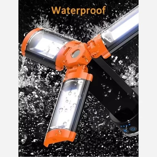 چراغ کمپینگ پایه دار 2500 لومن شارژی تاشو ضدآب + پاوربانک