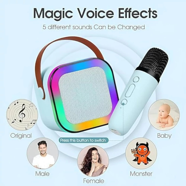 اسپیکر بلوتوثی میکروفون دار قابل حمل بی سیم RGB مدل K12