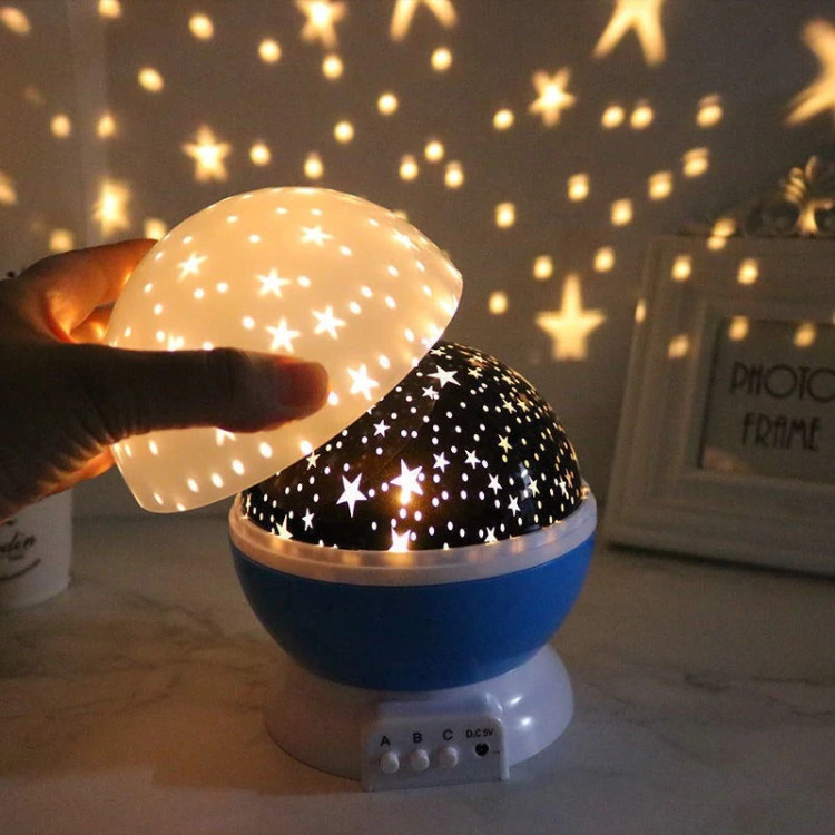 چراغ خواب کودک و شب خواب ماه و ستاره استار مستر مدل 360 درجه رنگبندی