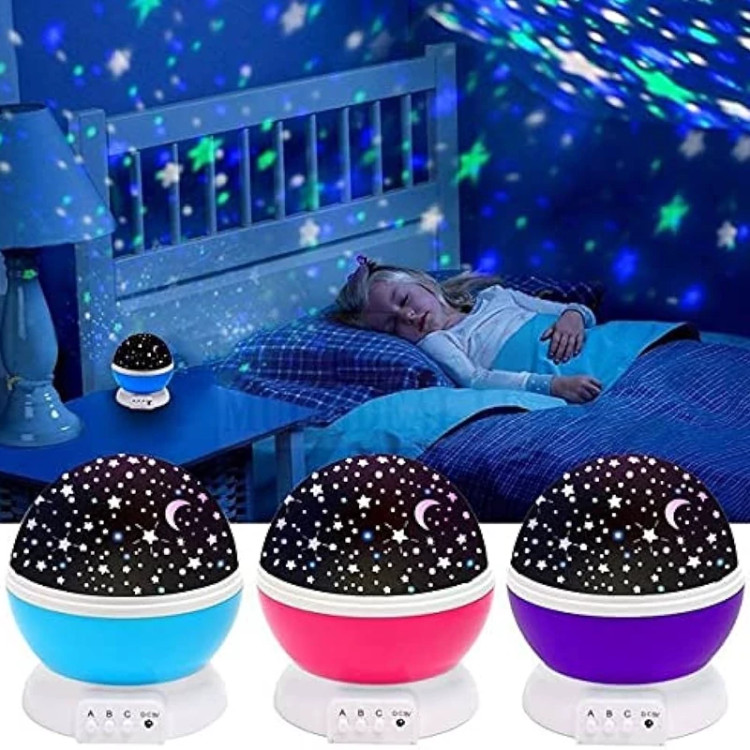 چراغ خواب کودک و شب خواب ماه و ستاره استار مستر مدل 360 درجه رنگبندی