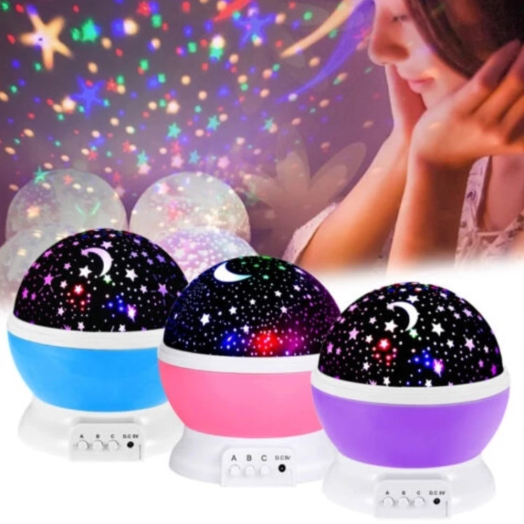 چراغ خواب کودک و شب خواب ماه و ستاره استار مستر مدل 360 درجه رنگبندی