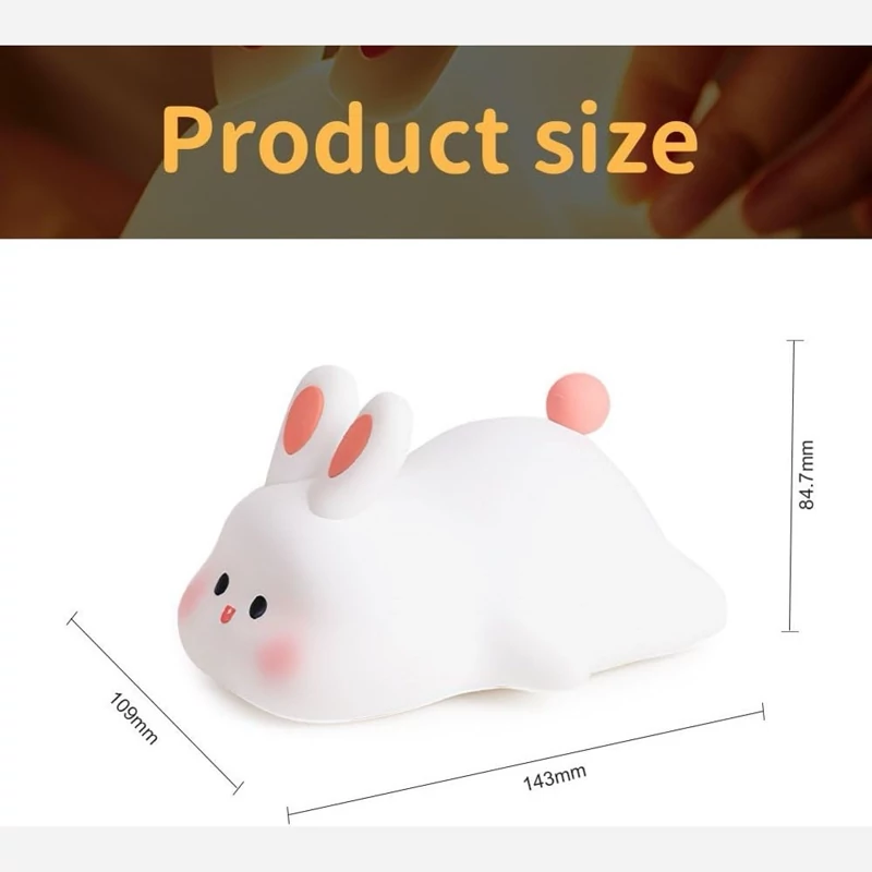 چراغ خواب سیلیکونی مدل خرگوش