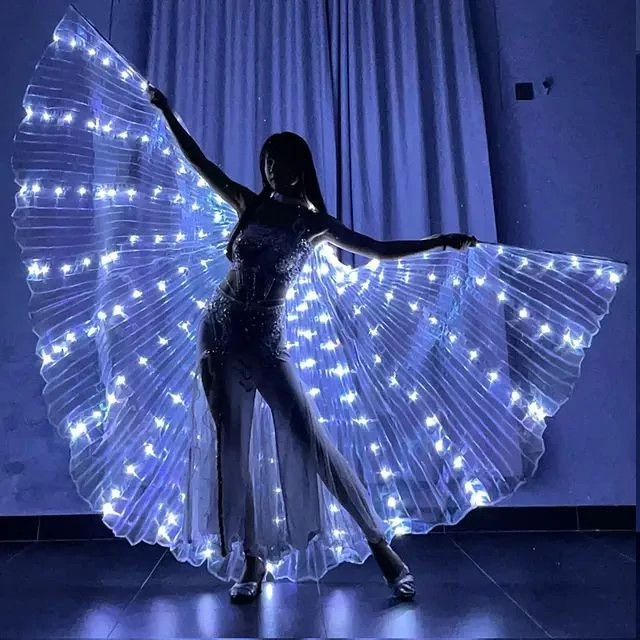 بال فرشته نوری ویژه تشریفات و رقص و نمایش باتری دارای رقص نور زیبا