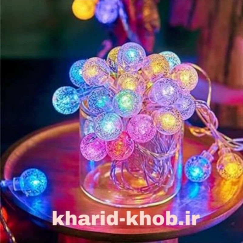 ریسه گوی کریستالی 28 تایی بسیار زیبا و جذاب مناسب دکوراسیون