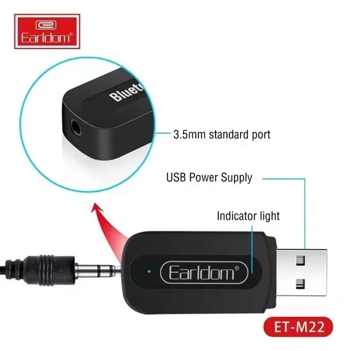 گیرنده بلوتوث Earldom مدل M22 اورجینال (پس کرایه)