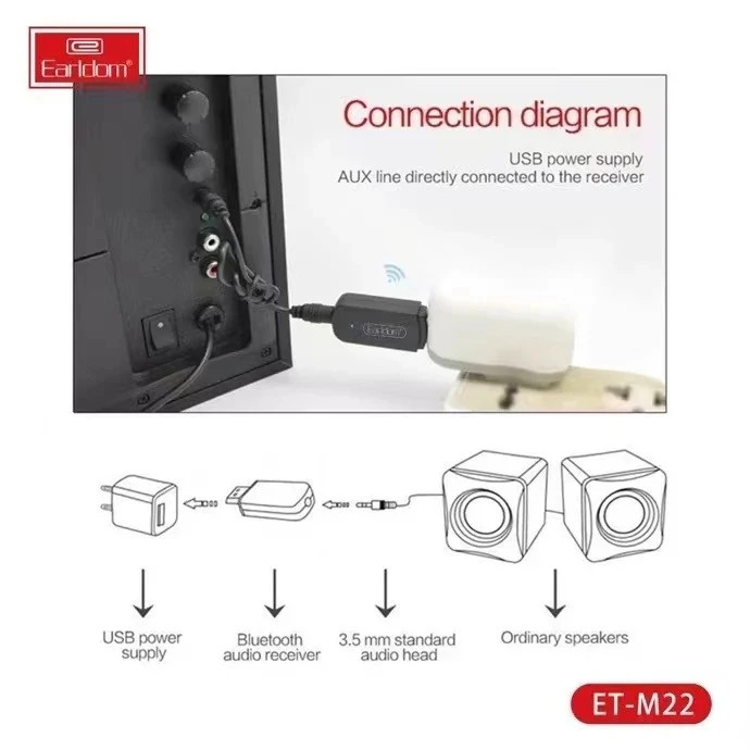 گیرنده بلوتوث Earldom مدل M22 اورجینال (پس کرایه)