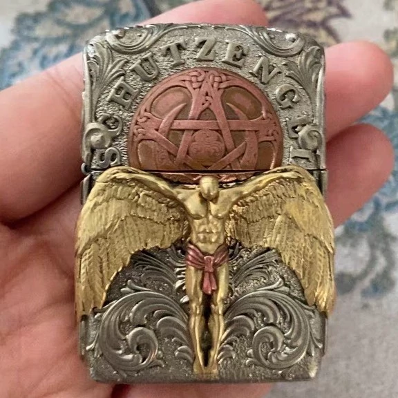 فندک زیپو کاستوم،طرح فرشته محافظ zippo