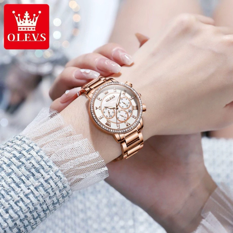 ساعت مچی زنانه برند اورجینال الوز olevs 9976