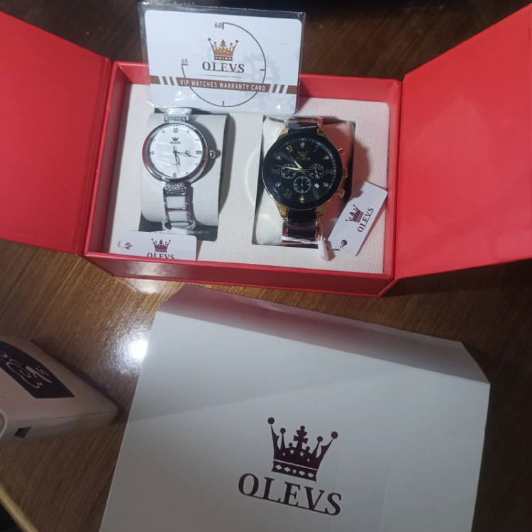 ست ساعت مچی زنانه و مردانه بند سرامیکی برند اورجینال الوز Olevs