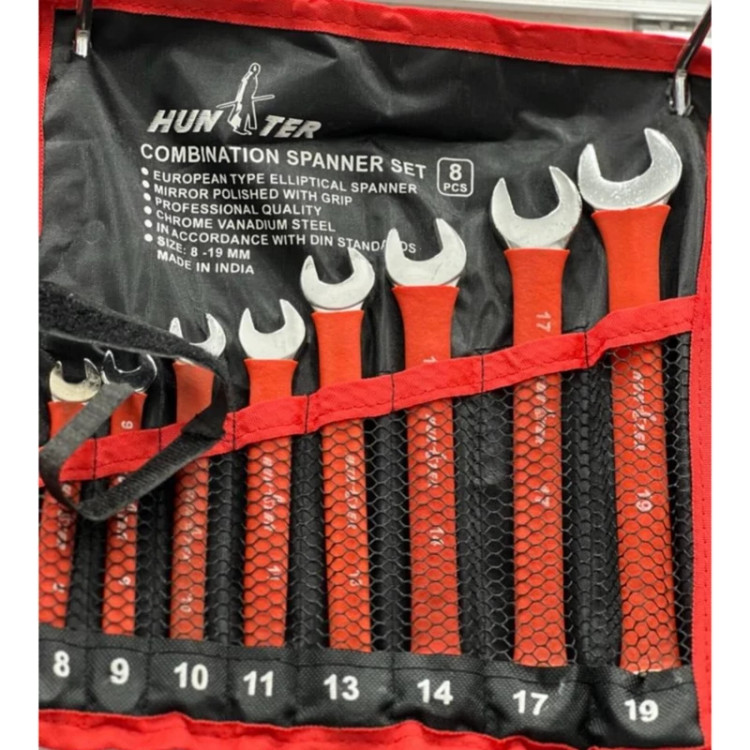 آچار 8 عددی روکش دار هانتر ( قیمت تعداد ، خرید عمده ابزار برقی و ابزار دستی از بندر گناوه و بکس و جعبه بکس )