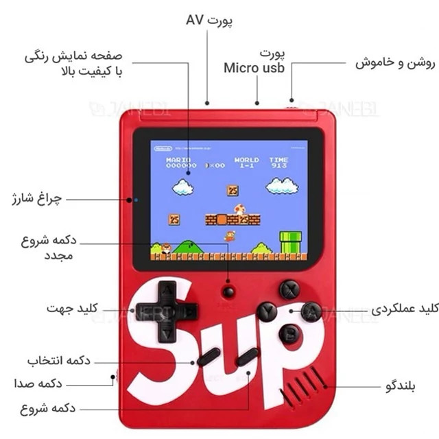 کنسول بازی S3 گیم باکس با 520 بازی و ساپ گیم با 400 بازی نوستالژی گیم استیک sap game box