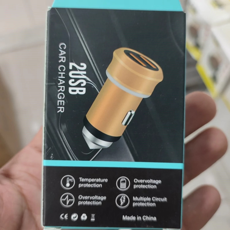فندکی شارژر ماشین و خودرو دو پورت فست شارژ تایپ سی