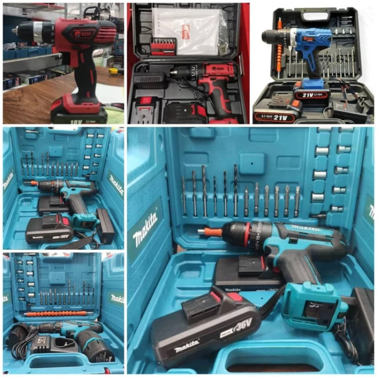 دریل شارژی ماکیتا 36 ولت چکشی سه نظام فلز (طرح ماکیتا makita ست دریل ( خرید عمده ابزار برقی و ابزار دستی از بندر گناوه )