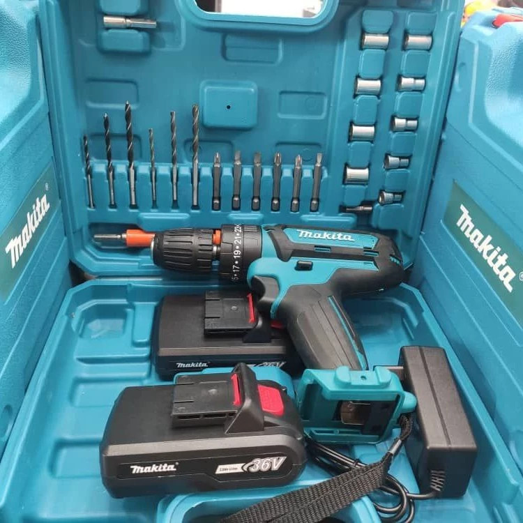 دریل شارژی ماکیتا 36 ولت چکشی سه نظام فلز (طرح ماکیتا makita ست دریل ( خرید عمده ابزار برقی و ابزار دستی از بندر گناوه )