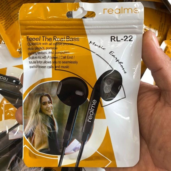هندزفری سیمی realme rl-22 ( خرید عمده و تکی هندزفری گناوه مارکت )