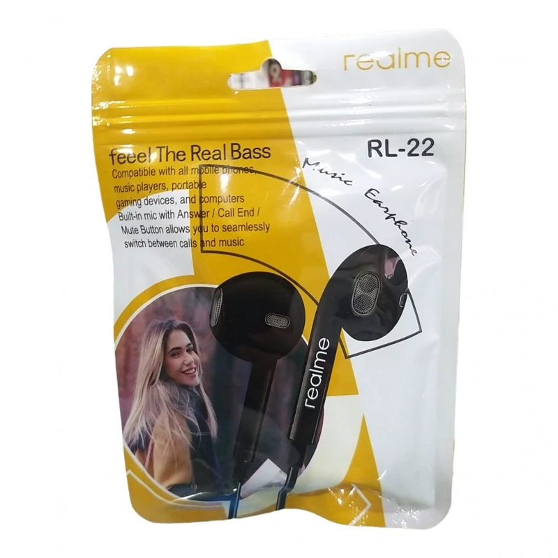 هندزفری سیمی realme rl-22 ( خرید عمده و تکی هندزفری گناوه مارکت )