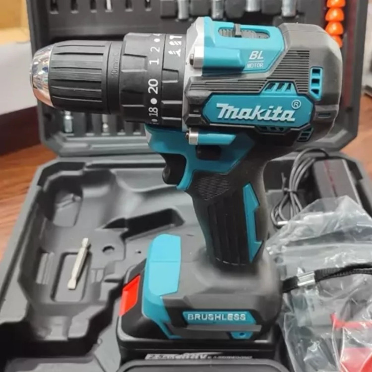 دریل شارژی ماکیتا 36 ولت ماکیتا براشلس چکشی (طرح ماکیتا makita ست دریل ( خرید عمده ابزار برقی گناوه مارکت )