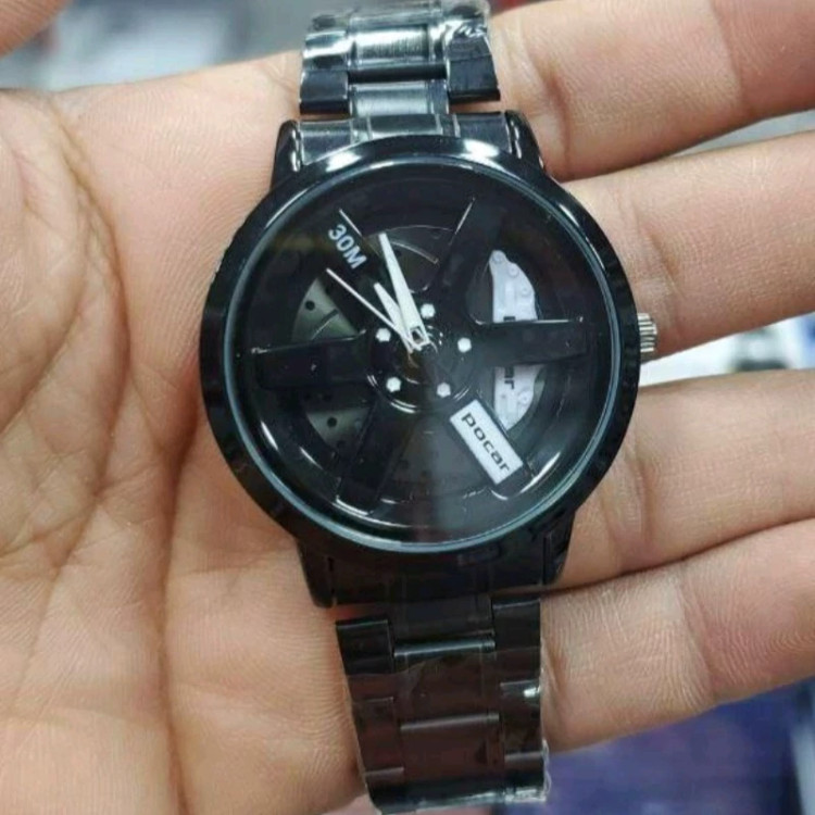 ساعت چرخشی مردانه عقربه ای فلزی بدنه فلزی چرمی مردونه کامپیوتری دو زمانه در طرح و رنگ مختلف( ساعت مچی رینگی