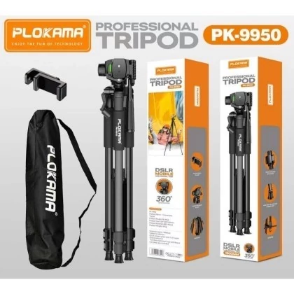 سه پایه گوشی و دوربین حرفه ای پلوکاما pk9970 pro ( خرید عمده سه پایه گناوه مارکت )