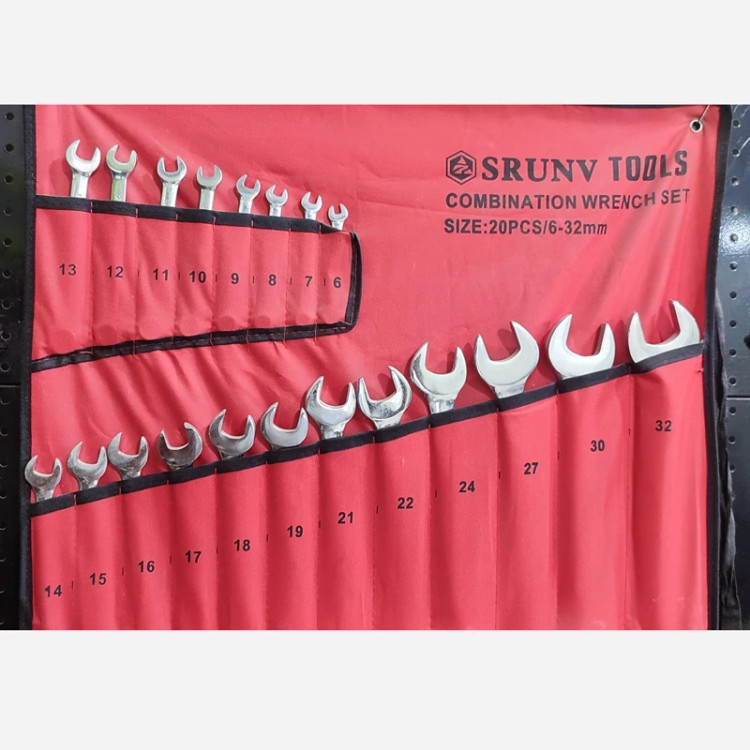 ست آچار 20 پارچه یکسر تخت یکسر رینگی اسرون Srunv اصلی 5 سال ضمانت ( خرید عمده و عکی گناوه مارکت )